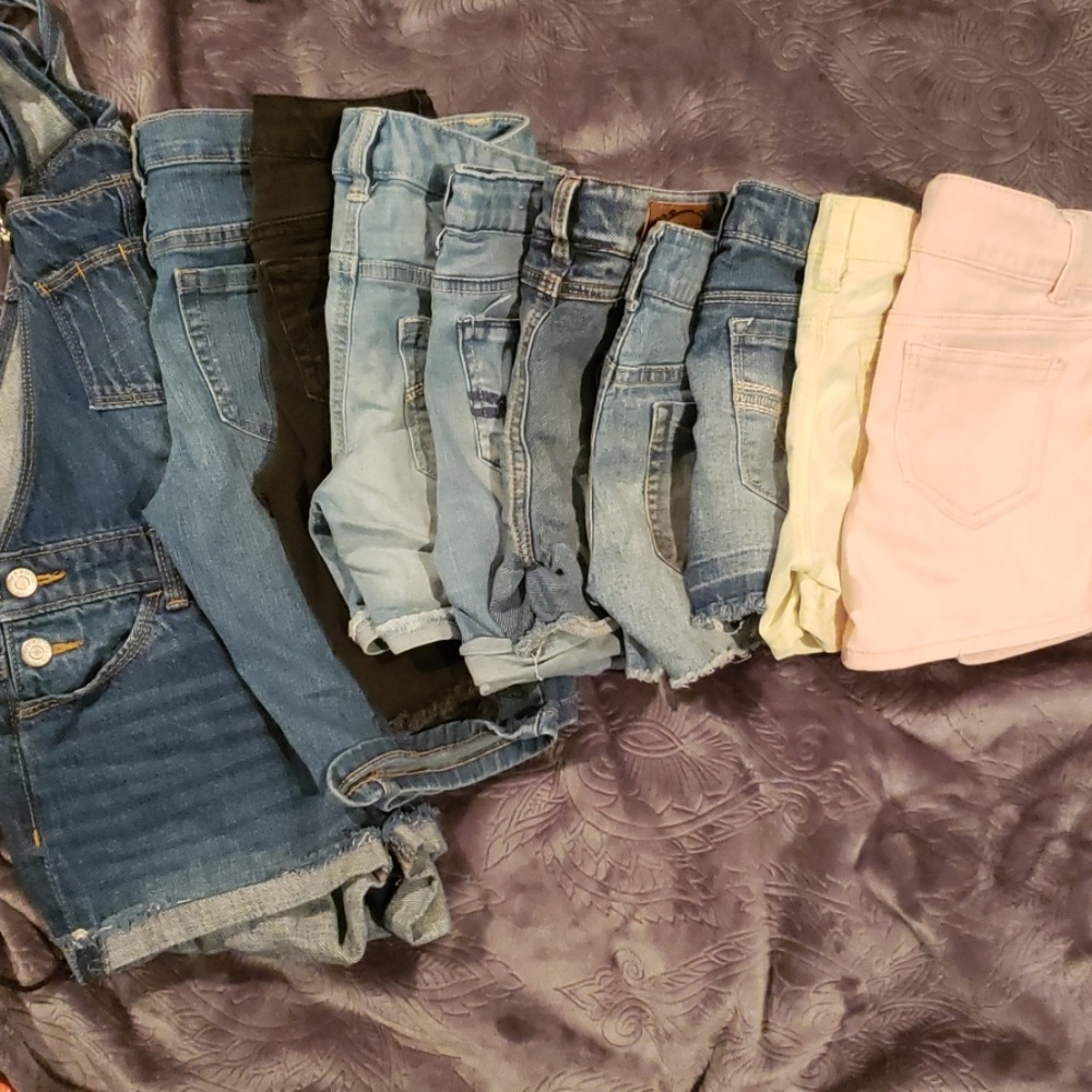 Lot of size 8 shorts and overall.